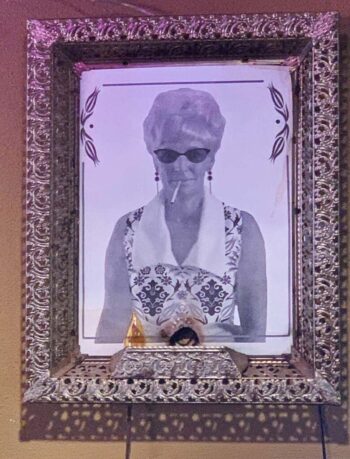 I spotted this vintage and very campy black and white photo in a gawdy frame in an equally campy bar in Austin, Texas. I don't know who this woman is, but a friend of mine has named her "Brenda".